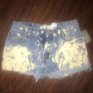 Distressed Painted Levi’s shorts
